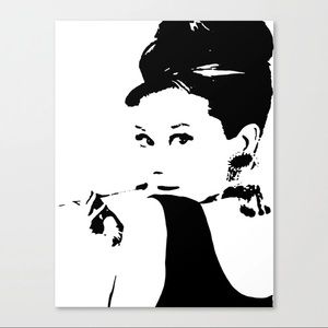 Ikea Audrey Hepburn Canvas Wall Decor (BEIGE/WHITE/BLACK)